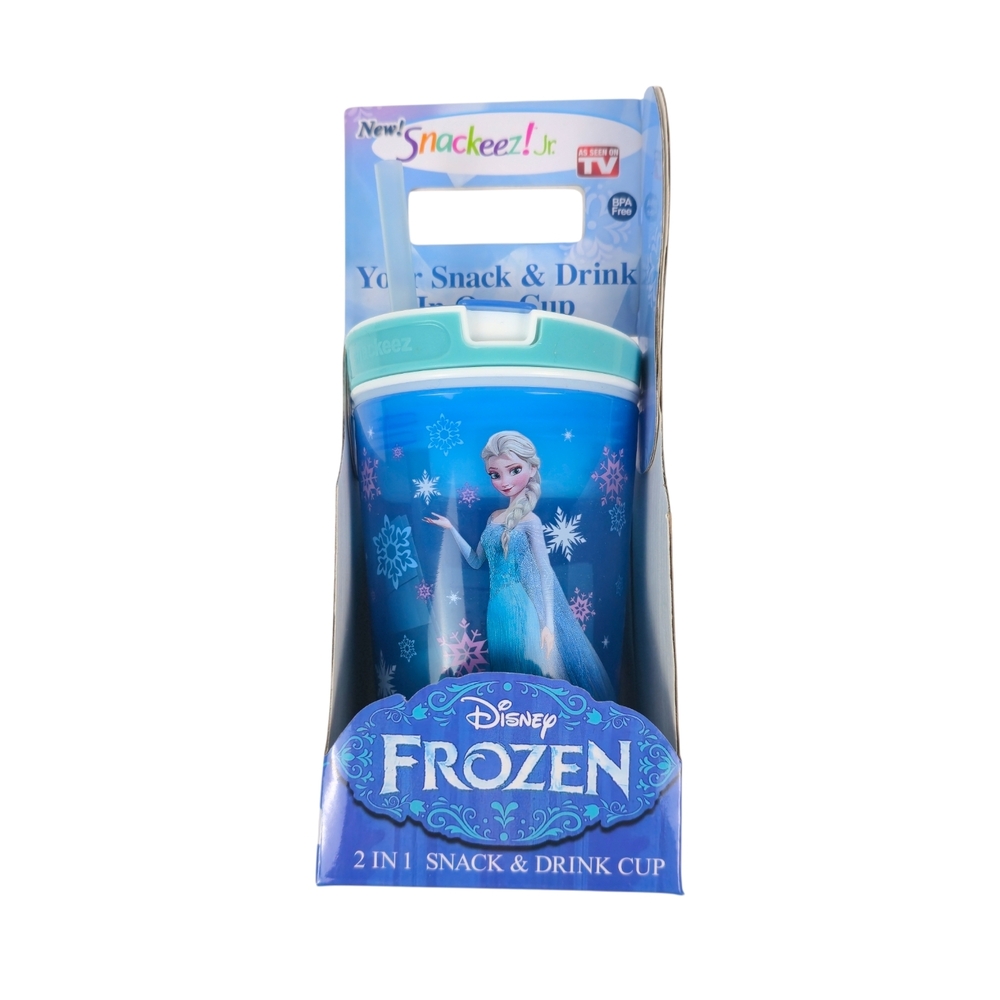 Disney Frozen Snackeez Jr. 2 in 1 Snack & Drink Cup - Elsa, Blue